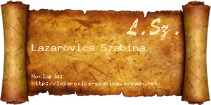 Lazarovics Szabina névjegykártya