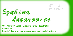 szabina lazarovics business card